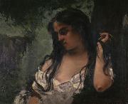 Gustave Courbet Gypsy in Reflection Germany oil painting artist